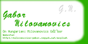 gabor milovanovics business card